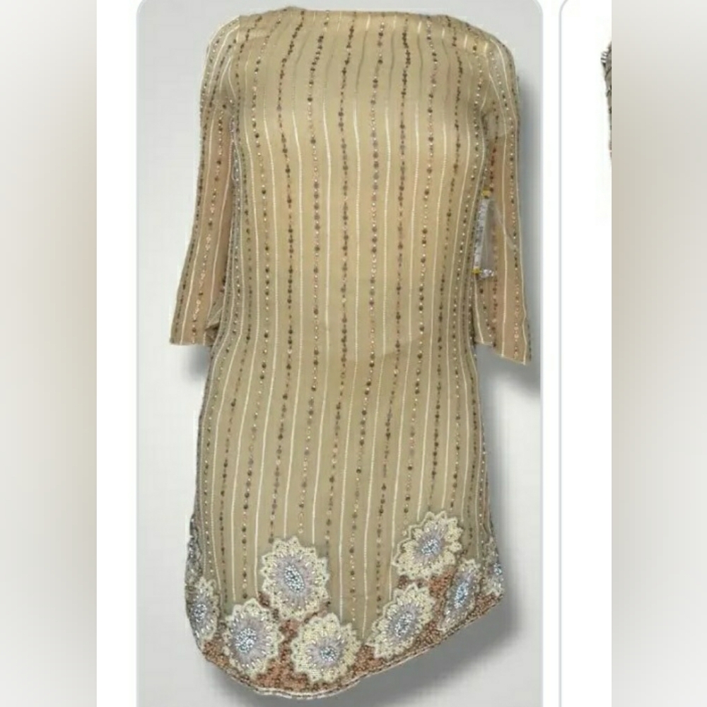 Alice + Olivia Gold Long Sleeve Dress - Picture 2 of 6